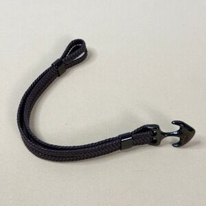 NEW Gentlemen's Classics Men's Braided Leather Anchor Bracelet Brown Silver Tone